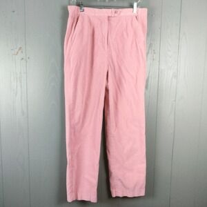 Vintage‎ Pink Corduroy Hi Rise Pants Womens 10 Barbie Straight Leg Loose Preppy